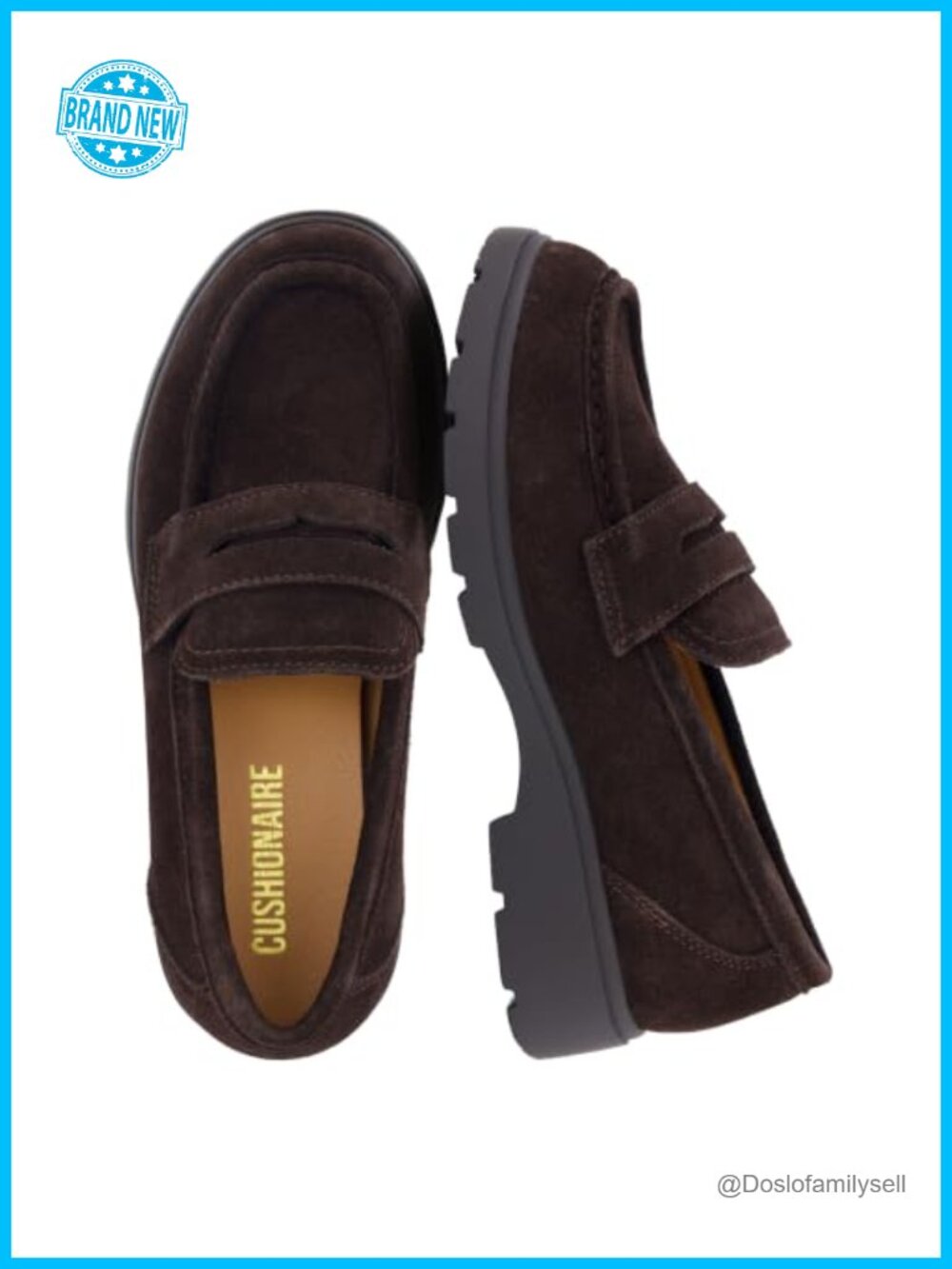 Genuine Suede Penny Loafers Moc Toe Chunky Lug Sole
